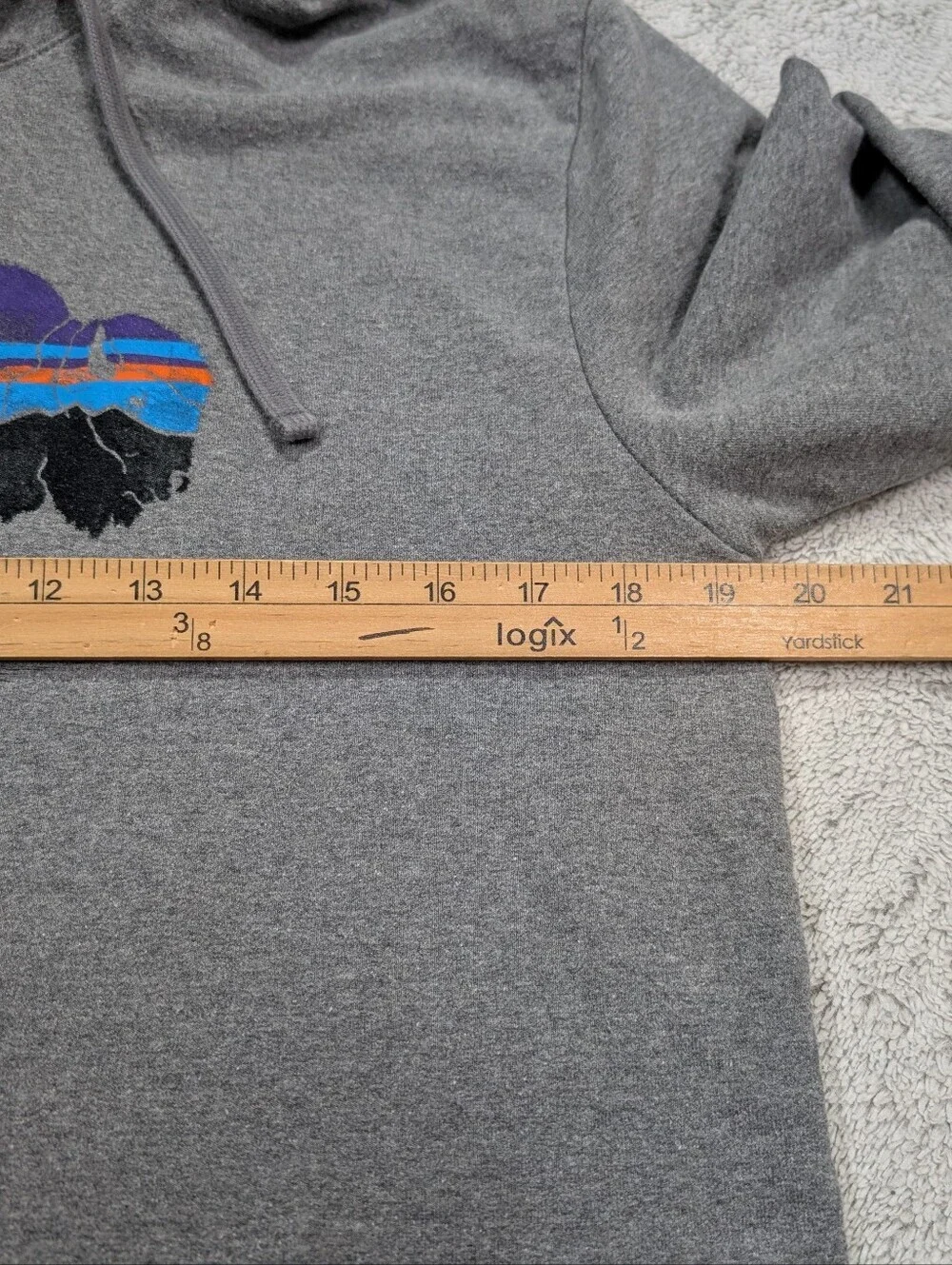 Patagonia Hoodie Sweatshirt Mens M Gray Fitz Roy Bison Uprisal Casual Outdoor